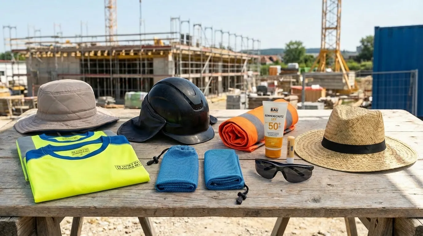 Schutzausrüstung und UV-Schutz für Arbeiter